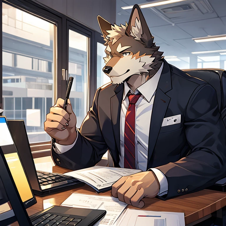 Senior Executives,Canine ears,male people,musculous,Business suit,