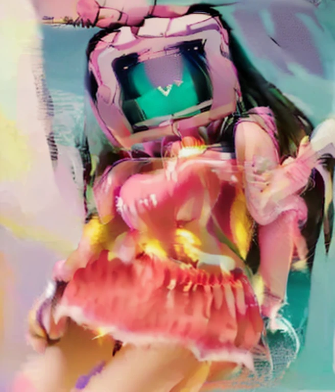 draw her fullbody skirt cute pink,replace her head as a screen,upskirt sexy cute