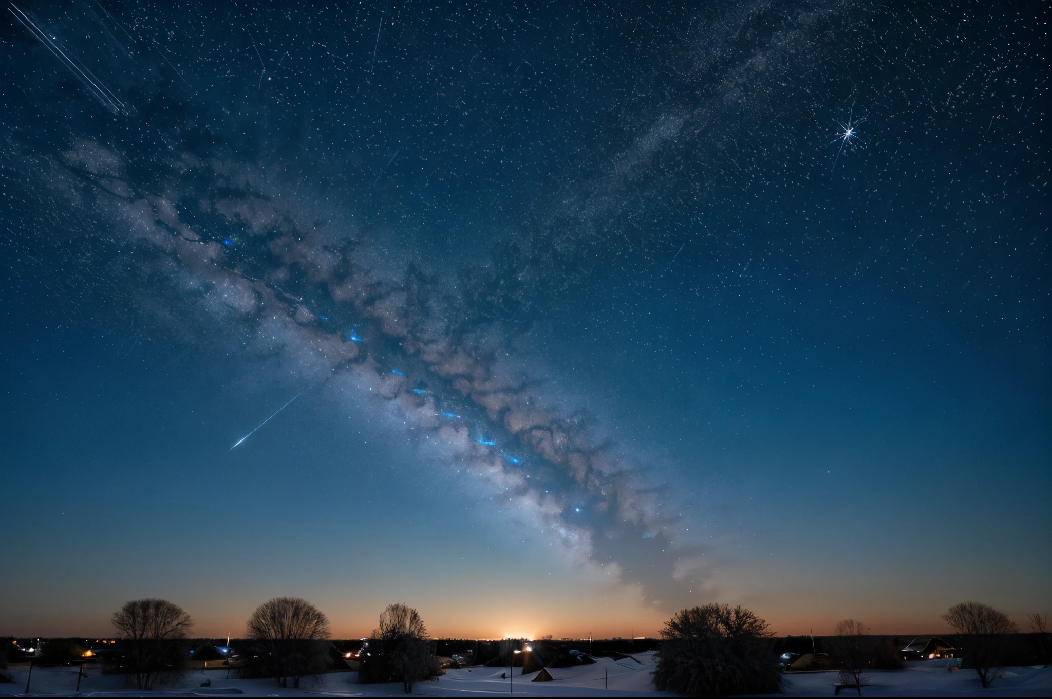 - Image of blue sky with twinkling stars.