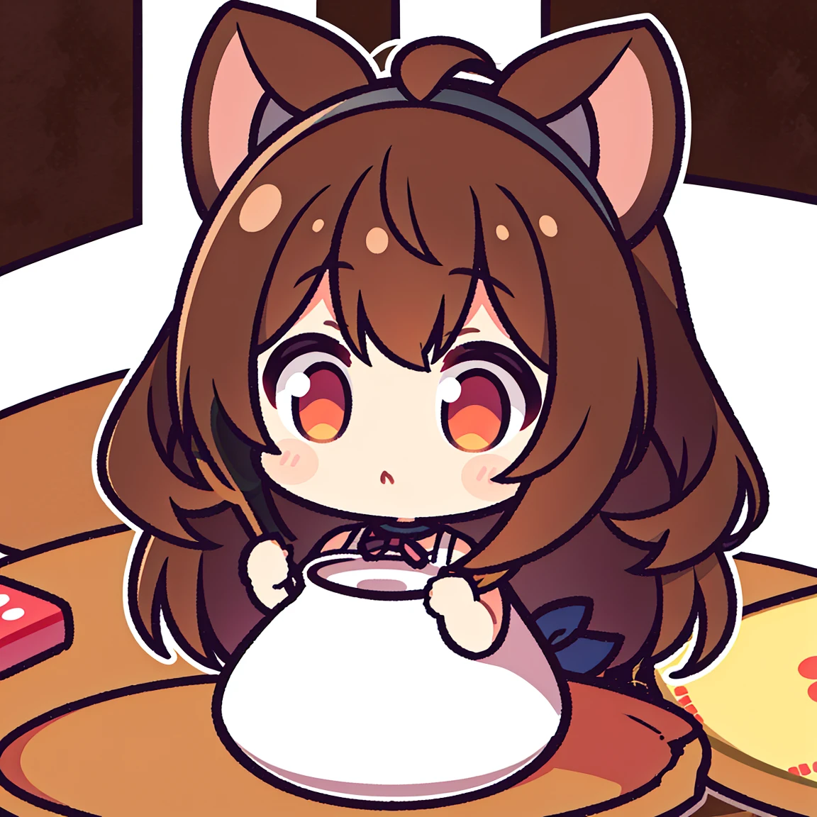 Cute lady hamster eating