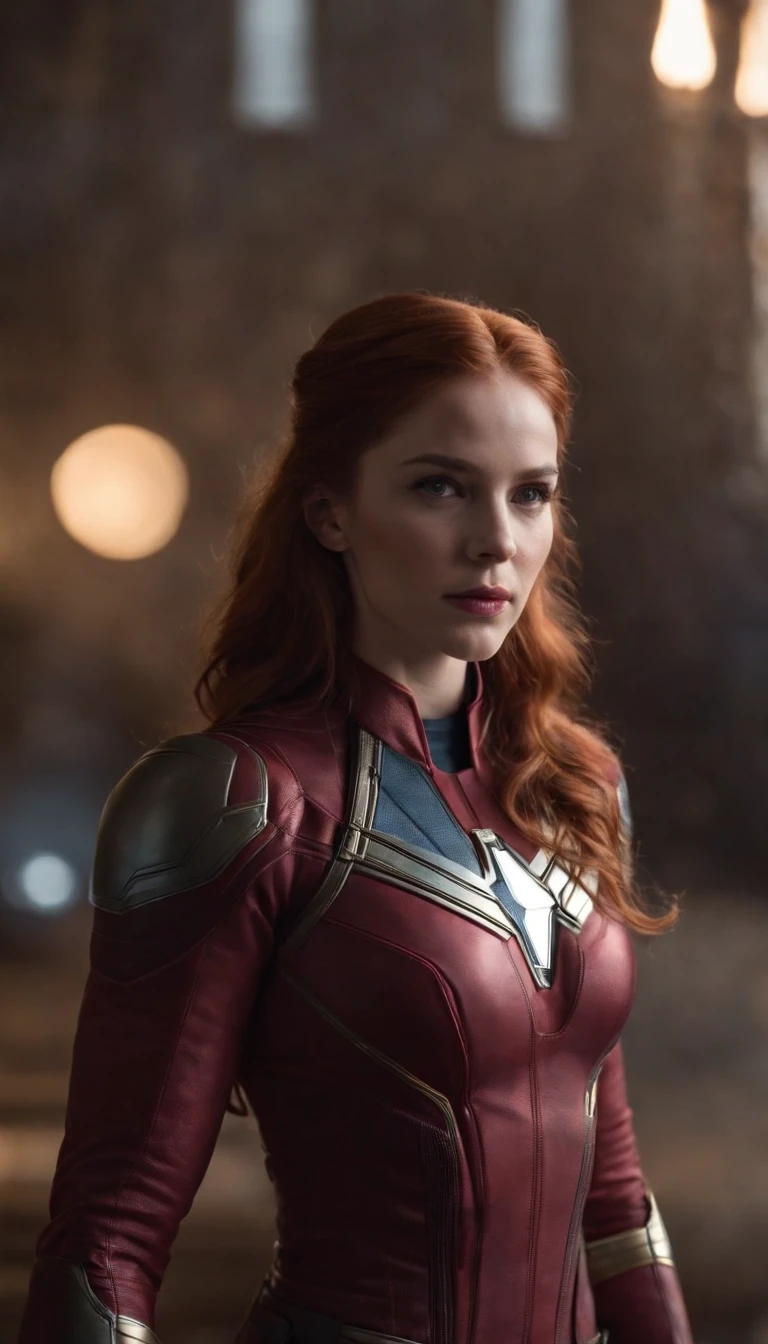 La misma modelo con un disfraz de Marvel