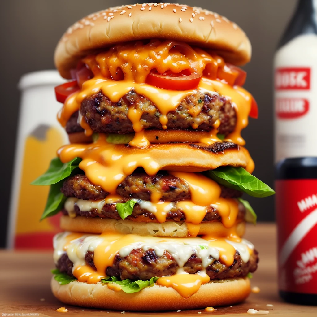 Cheeseburger with lots of cheese