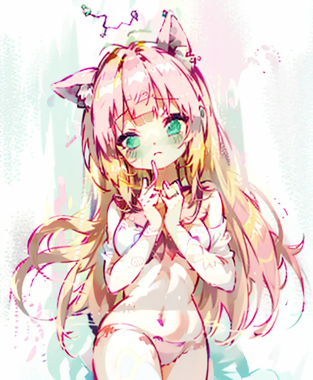 replace her head vith a tv,fullbody in pink jk suit,fullbody