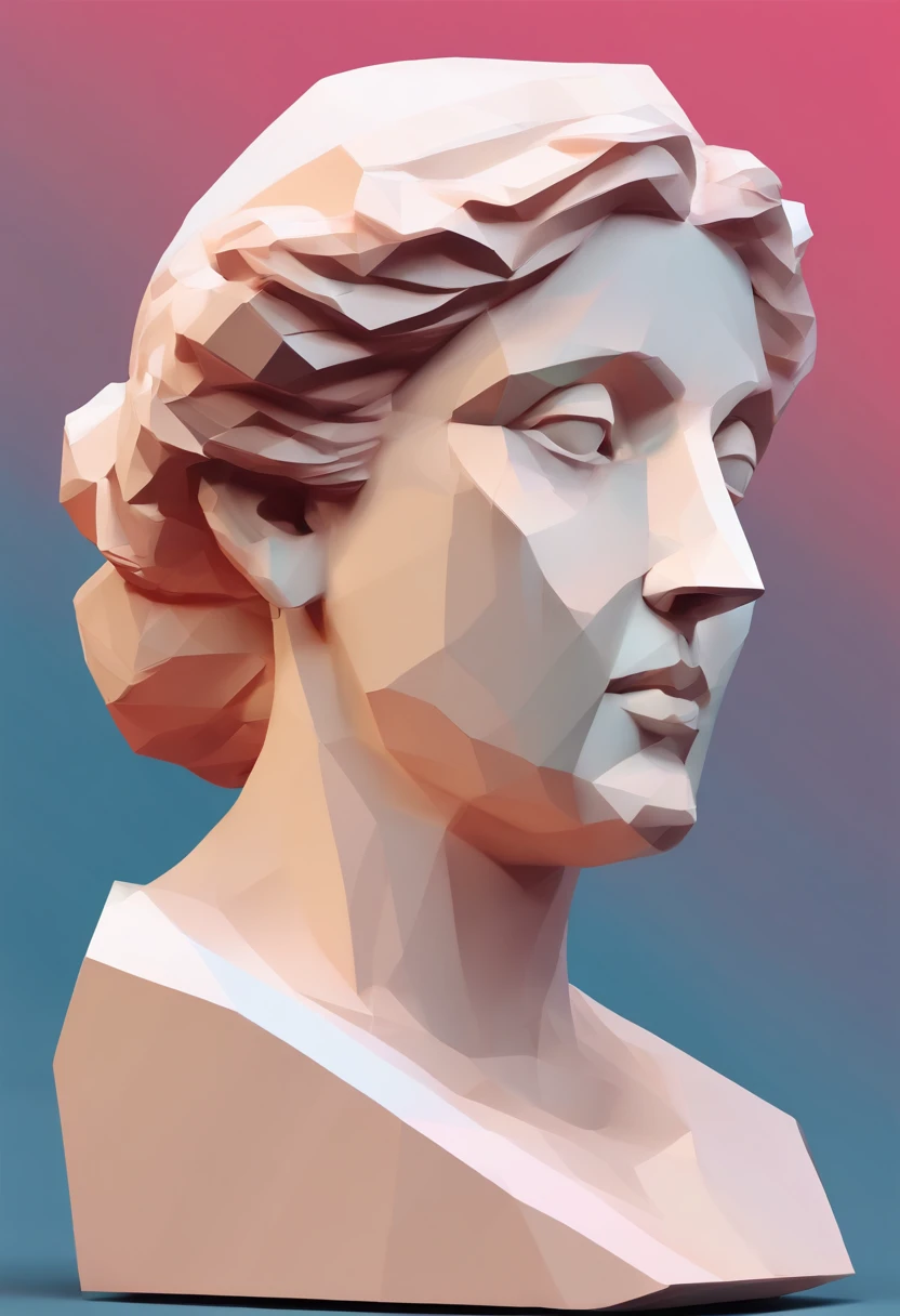 Close-up of a statue of a woman, Colorful classical statues, greek goddess portrait sculpture, Classical art, bust and beautiful neck, Michelangelo&#39;s education, classicism artstyle,Paper cut art style, neon candy colors, simple, Funky, bright.。.。.。.。.3D, Redshift, Arnold renderer, high detal, high qulity,Candy color 8K front