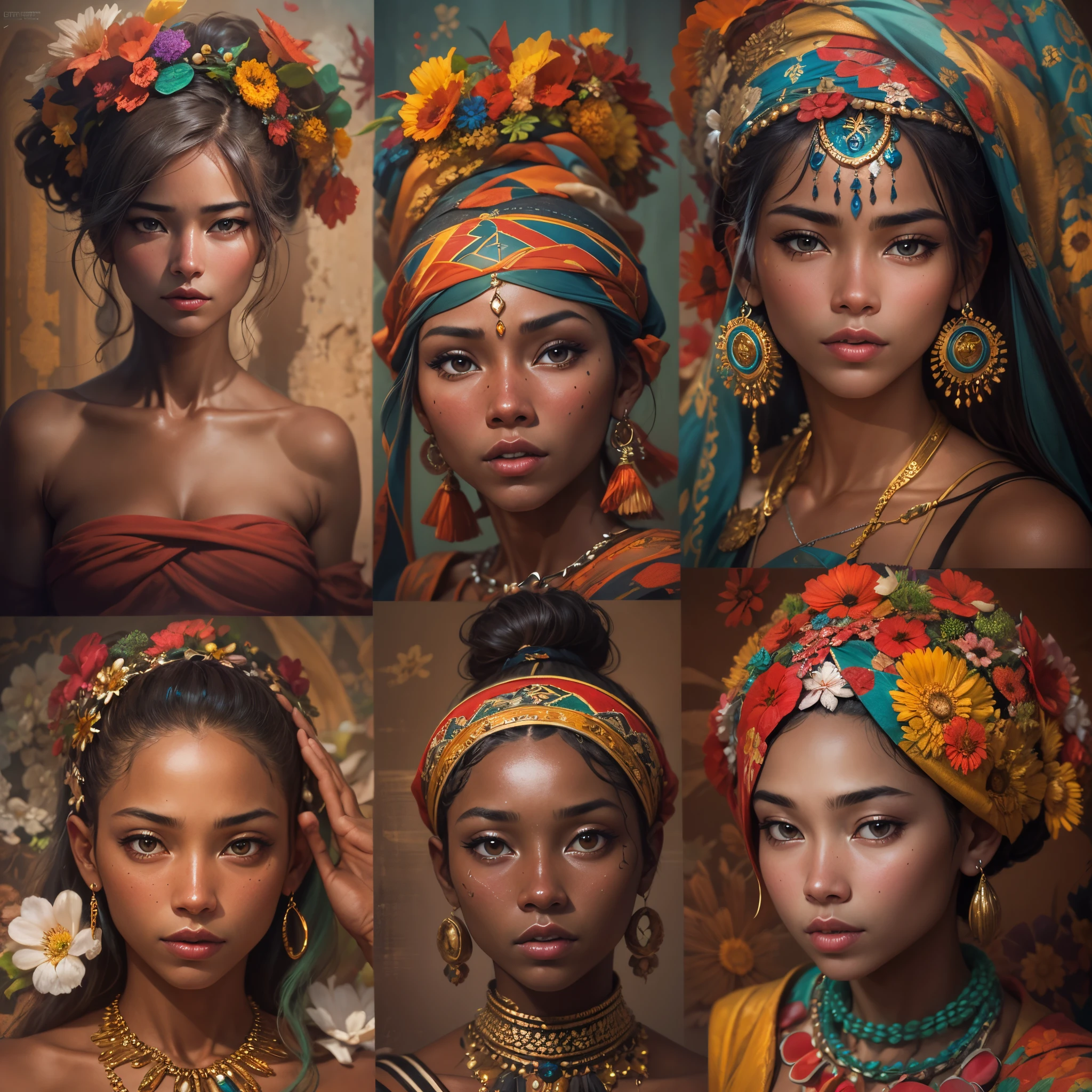 Desperte a Beleza Global: Explore the diversity of beauty around the world in a single image. Create an extraordinary composition that portrays the essence of the most beautiful woman from each of the 100 countries. Permita que a diversidade cultural, the unique nuances of each nation and the multifaceted beauty of these women are captured in an authentic and stunning way. Highlight the uniqueness of traits, expressions and characteristics that represent the unique beauty of each region