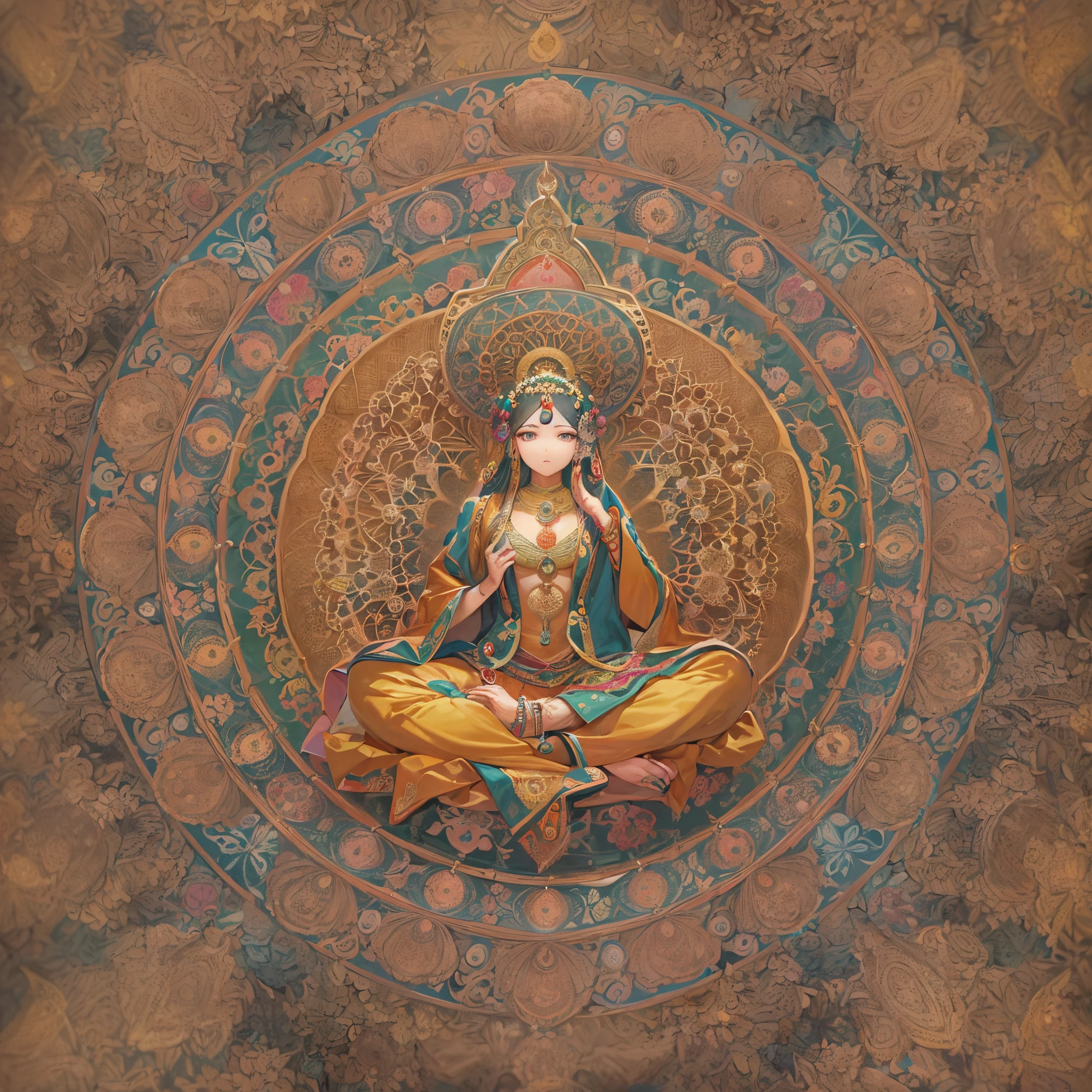 ((Finest quality)),(超A high resolution),(ultra-detailliert),(Meticulous portrayal),((Best Anime)),(Finest works of art),(Ultra-Precision Art),(The art of astounding depiction,Overwhelming depiction:1.5),(A complex and detailed mandala:1.6), (femele:1.6),Bodhisattvas:1.3,Standing statue,Seated image,downy,kindliness,harmony,