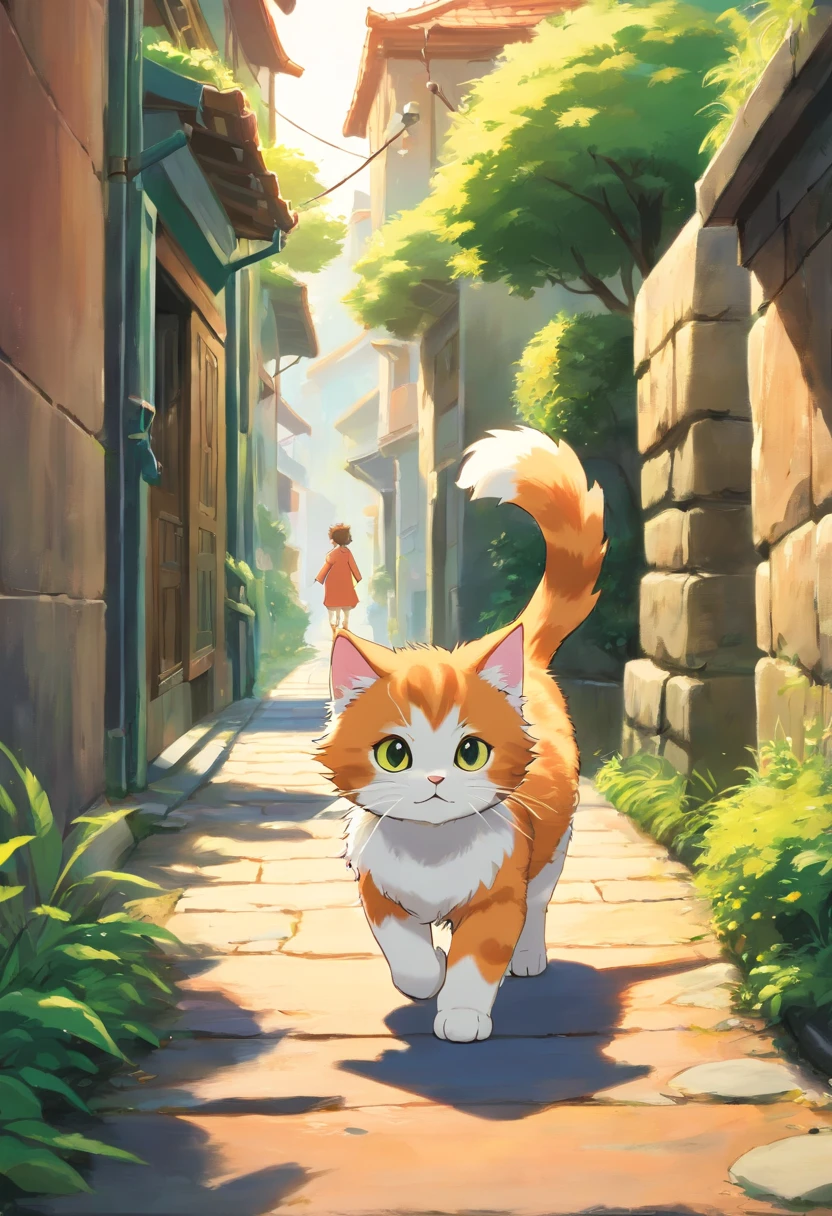 Kitten walking sideways