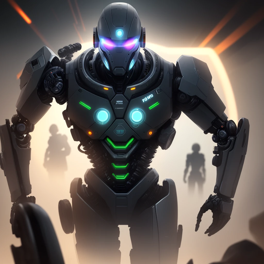 Futuristic combat humanoid android