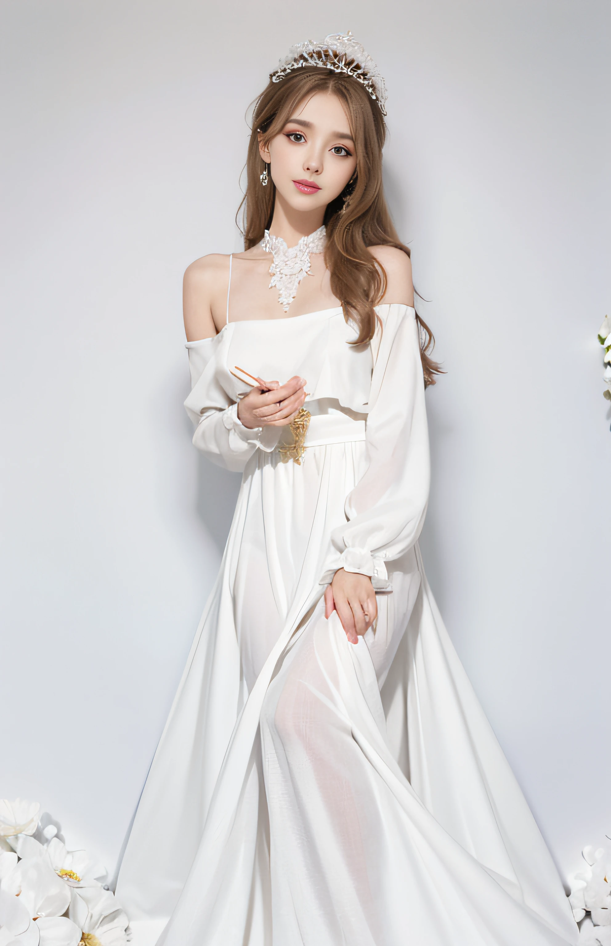 Perfect skin Perfect girl face, ultra-thin lace trim, super short full, private room girlfriend room, white clothes, perfect picture quality, 4k picture quality