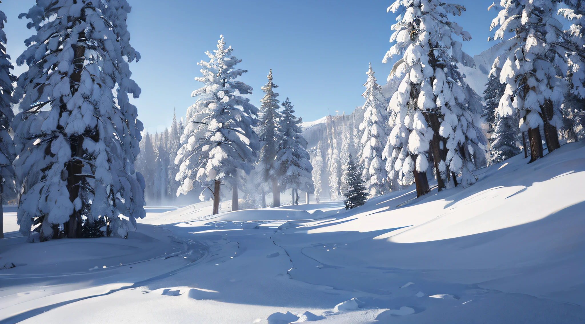 winter cartoony background