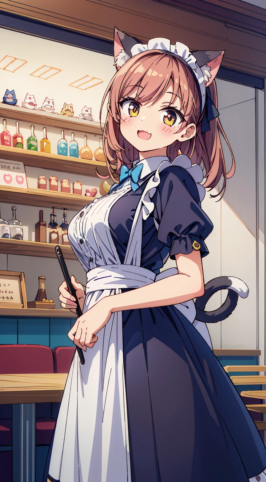 (Cute illustration:1,2),(Absurd realistic structure details),(High resolution complex and detailed text quality),(High-resolution microstructure、High poly 3 boobs boobs boobs D rendering correction),Methods of geometry,Careful explanatory anatomy, 

BREAK,



1girl in, (Cute:1.5),(Chibi:0.5),(kawaii:2.0),(Lori:2.0),(7  old girl),(Solo:1.65),BREAK, (flat chest:1.2,), Clear skin, Beautiful skin, Shy, One Beautiful Girl,(Hair Bow, reddish brown hair, Twin-tailed:1.2), (Brown eyes, long eyelashes, Double eyelids: 1.2), Shiny skin, gleaming skin,Clear skin, Beautiful skin,( A smile:1.5), Solo,gleaming skin, Clear skin, Beautiful skin(best quality face),(Top quality glowing eyes),   BREAK (Pink Theme:1.4), (Vivid colors:1.3), A cafe with a girl wearing a maid outfit and a cat ear headband.,

BREAK,(early evening),is standing,a closed mouth,(architecture, cafes,Cat Maid,The table,shop front,working cat ear maid,Menu table above table:1.55), Waterfall,depth of fields,

 BREAK,wakame,wakame,wakame,(Dynamic Angle:1.4), 

BREAK,(Blurry background:1.3),(absurderes, hight resolution, Super Detail Art),cel shading,Clear Color, Lonely optical effect, Beautiful pictures, Bright glow, mystic atmosphere,(Close-up of girl:1.1), Mystical light particle effect,manga influence, clean line drawings,