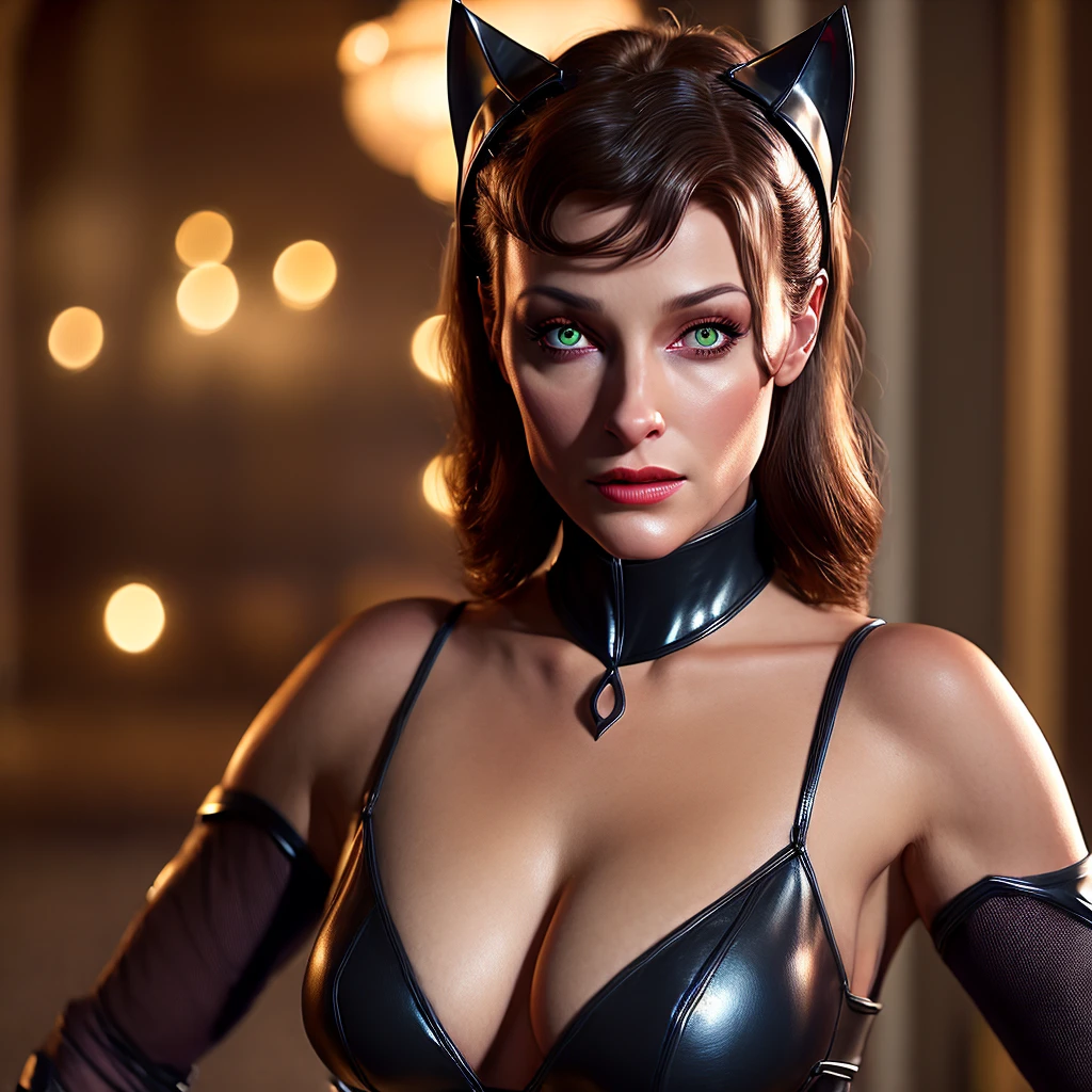 Anne hattaway is Real catwoman, sexy, 8k ultra realistic