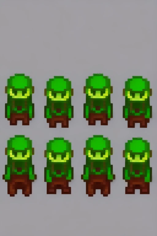 pixel art of alien, ugly, one eye, green, slimy, shiny, watery, mushroom, slime