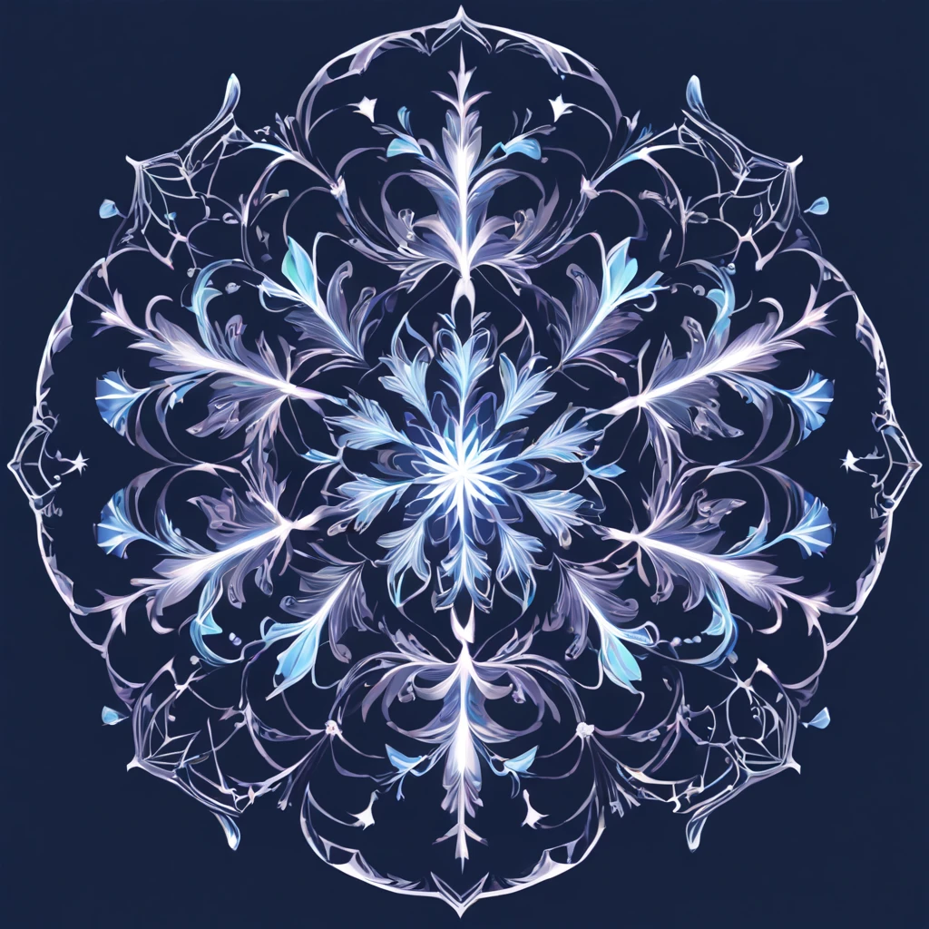line art，logotype, (((magia))), exquisite snowflake patterns, Eau, Fiery, ventania, Magic Array, datura, Abstract, fractal, Patterned, Creative, art  stations, vector, (Accurate lines)，(Elegant curves)。(Best quality at best,4K,8K,A high resolution,tmasterpiece:1.2), ultra - detailed, actual:1.37。