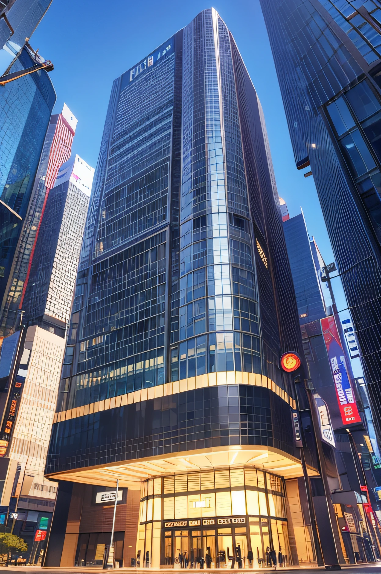 tokyo office skyscraper building main entrance outdoor Shinjuku
