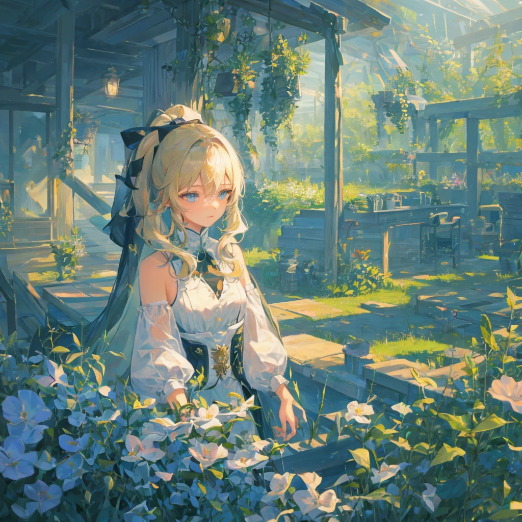 she faces death，Death in a sea of flowers，The light shone on her face
