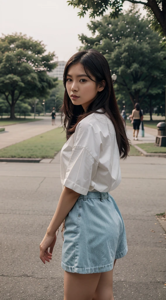 Asian lookbook model girl in the park