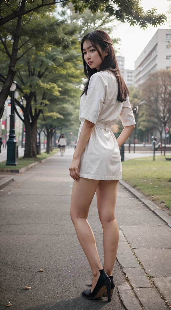 Asian lookbook model girl in the park