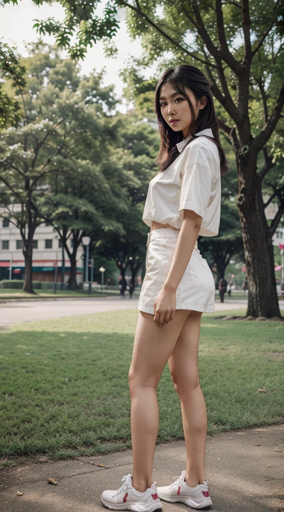 Asian lookbook model girl in the park