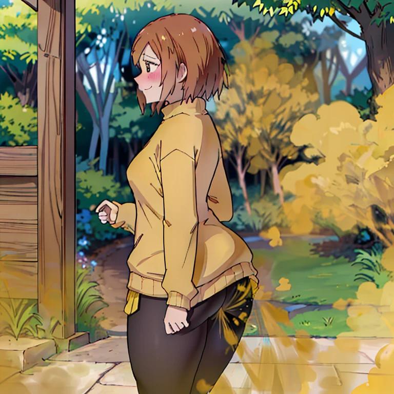 ((kugisaki nobara)),((velocity)),Yellow smoke,Attacked by farts, (((Women stand)),velocity,(Yellow smoke is rising),i'i'i'i'i'i'park)),((One Woman)),((A girl smells a fart and smiled faintly)),((fart while walk arround park)),((wear tigh legging and yellow sweater)),((blushing)),best quality,detailed,masterpiece:1.2、top-quality)、(the Extremely Detailed CG Unity 8K Wallpapers、ultra-detailliert、Best Shadows)、(细致背景)、(The best lighting、extremely delicate and beautiful)、depth of fields、1girl in、独奏、looking arround her,,Ephemeral,,(brownhair),()),((((Girl is embarassed when she smells the bad smell of farts)))),,((((profile facing diagonally)))),((i'I closed my mouth with hand feel embarassed...)),(()),((embarassing look)),((massive fart)),((fart text))