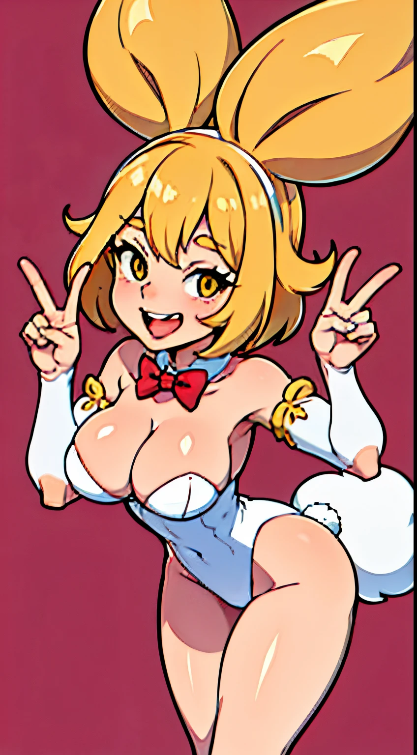 bunny girl com orelhas de coelho, corpo inteiro, coxas grossas, sensual, sexy, feliz, alegre, sorrindo