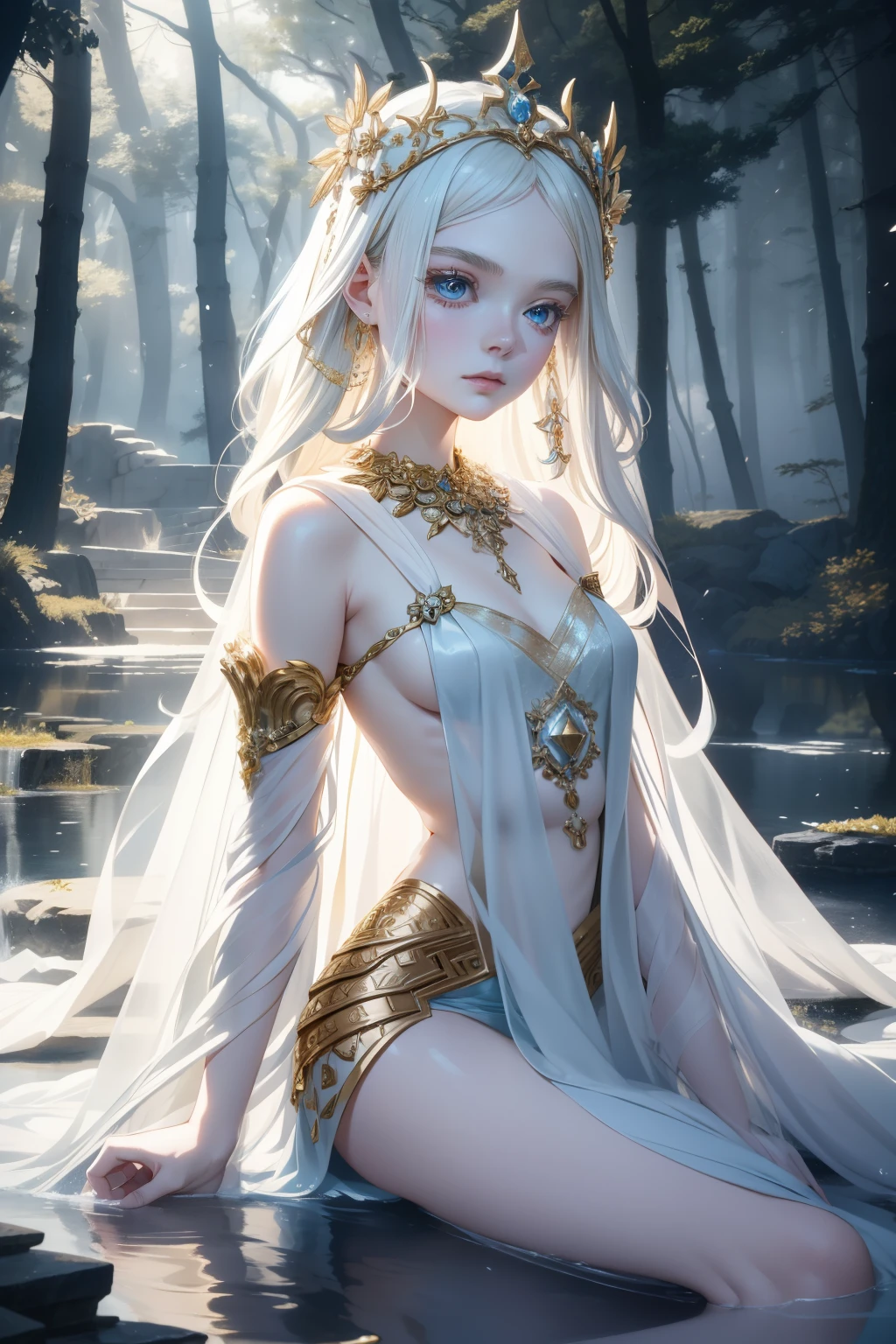 "Imagine an AI-generated artwork that imagines Elle Fanning as a mythical figure from ancient mythology. Imagine her immersed in otherworldly sights, Surrounded by elements inspired by myths and legends. Imagine Elle Fanning with graceful qualities, probably decorated with symbols and artifacts representing the mythical world. Set the scene against a backdrop that blends both fantasy and reality, Capturing the fascinating essence of mythology. Uses a soft and seductive color palette、conveys the dreamlike nature of this mythological depiction。. The final image is、tome'It's sure to be a seductive blend of Elle Fanning.'The elegance and timeless appeal of mythological stories。, Create visual stories that transcend the boundaries of reality."