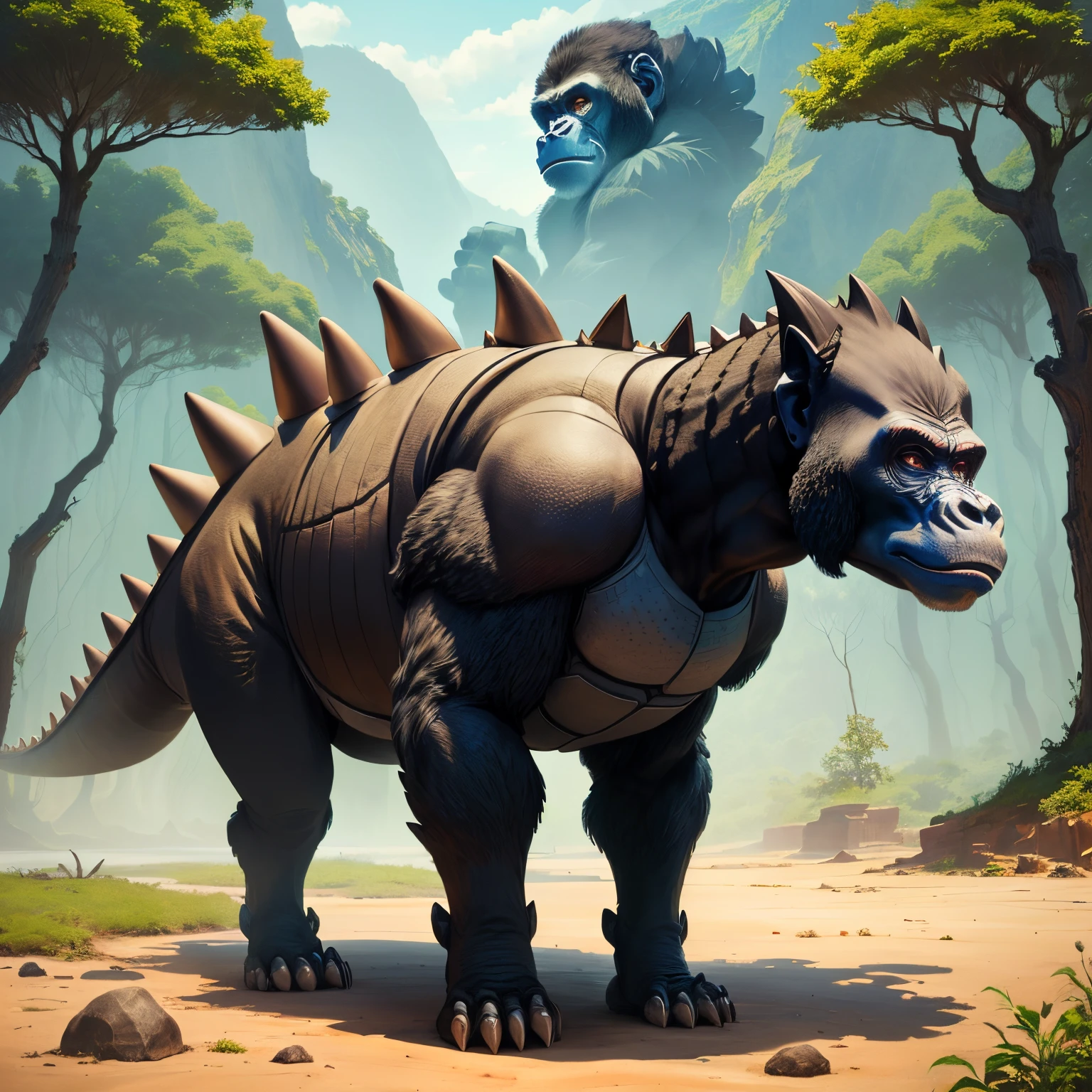 gorilla stegosaurus