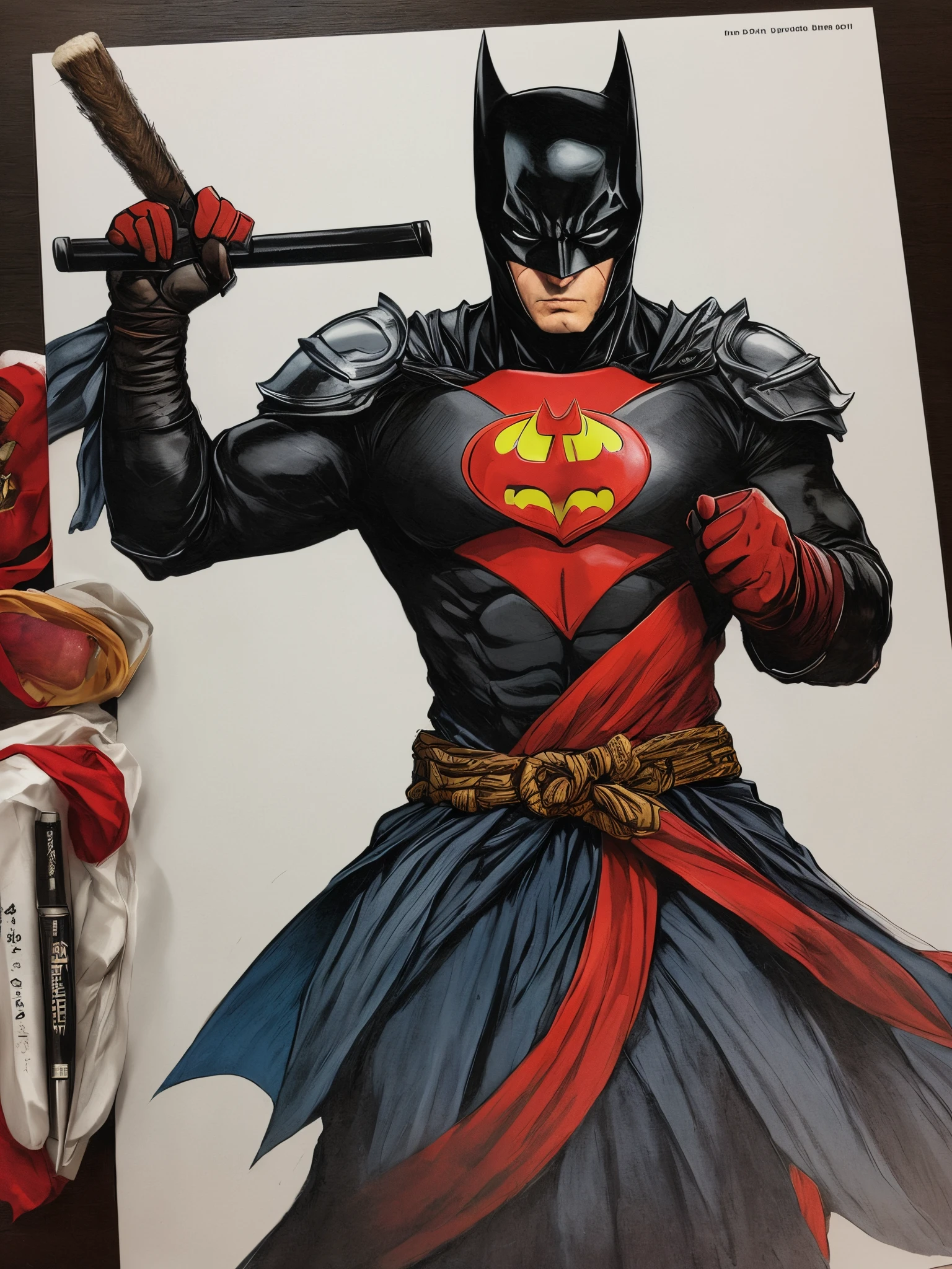 a samurai batman in malaysia, with nolan style