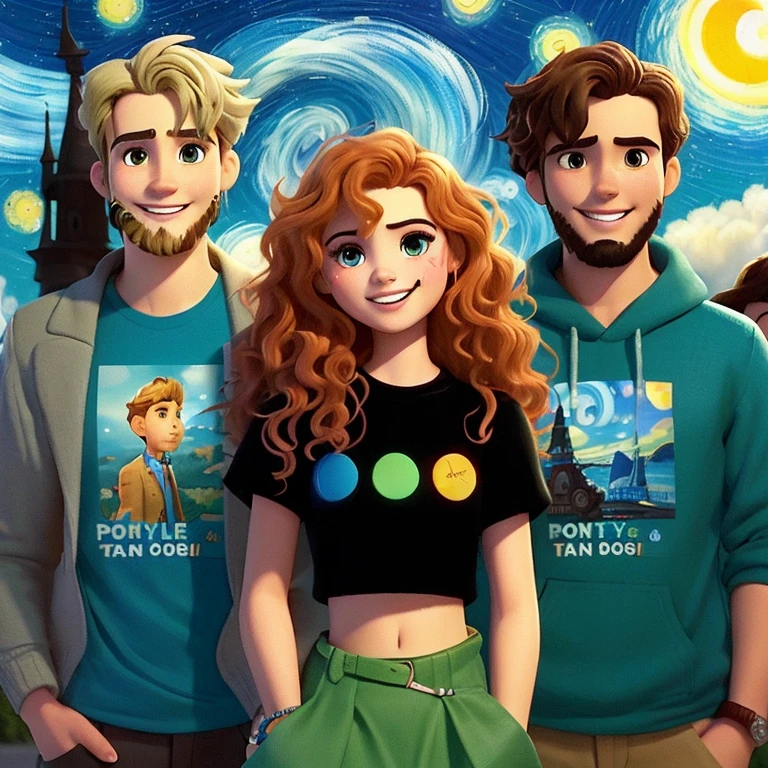 un par de personas paradas una al lado de la otra frente a un cielo estrellado, Estilo de arte de Disney Pixar, Estilo de arte de Pixar