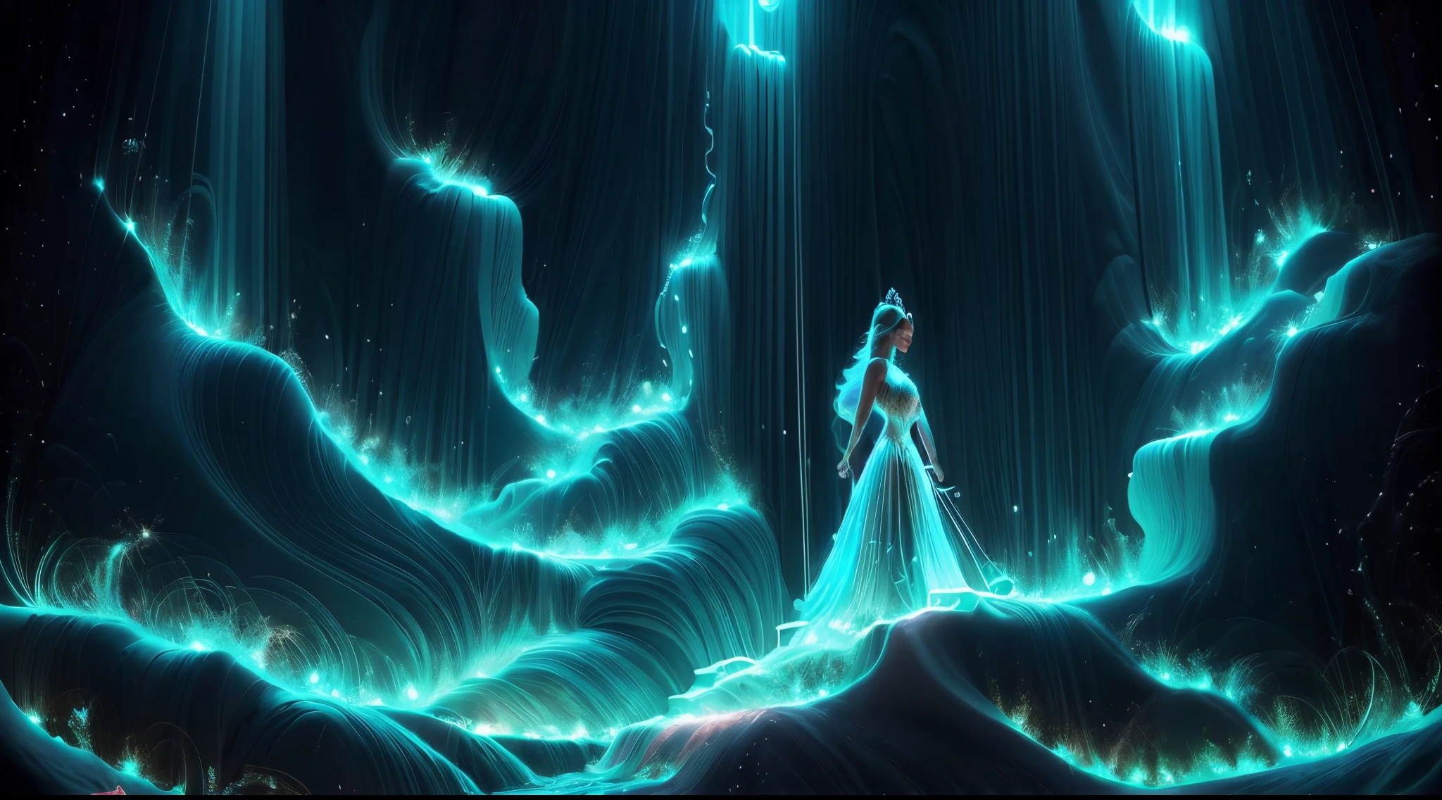 Cor de pele Azul como filme Avatar, Mulher de cabelo branco vestida com um traje com chifres e uma coroa, Rainha do gelo e da tempestade, Feiticeira do Gelo, rainha do gelo, Bruxa Frost Antiga Bonita, Ne zha de smite |, Rainha do Submundo, A Rainha do Gelo, com uma parede de gelo, mago de gelo, em uma caverna gelada, succubus | medieval esculpida como uma deusa