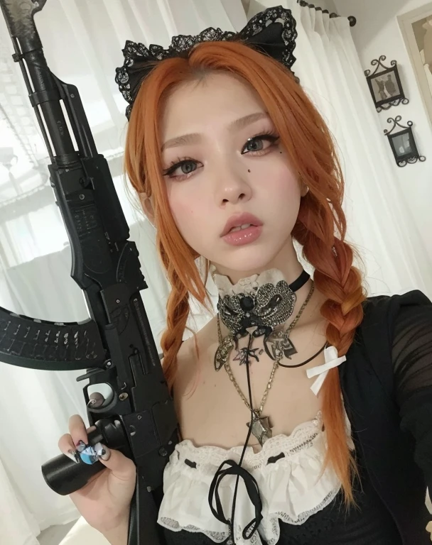 mulher arafada com uma arma e uma fantasia de gato, cruel korean goth girl, Ulzzang, 1 7 - year - old anime goth girl, anime na vida real, Retrato da meninaal de Lolita, com l, boneca, japanese gothic, kanliu666, Sakimichan, linda Delphine, pale goth beauty, Killstar, jennie blackpink karina aespa lalisa blackpink jisoo blackpink