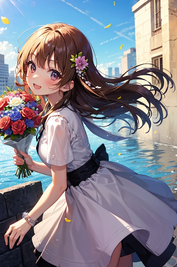 (tchibi: 1.3), Happy, (holding flower bouquet),