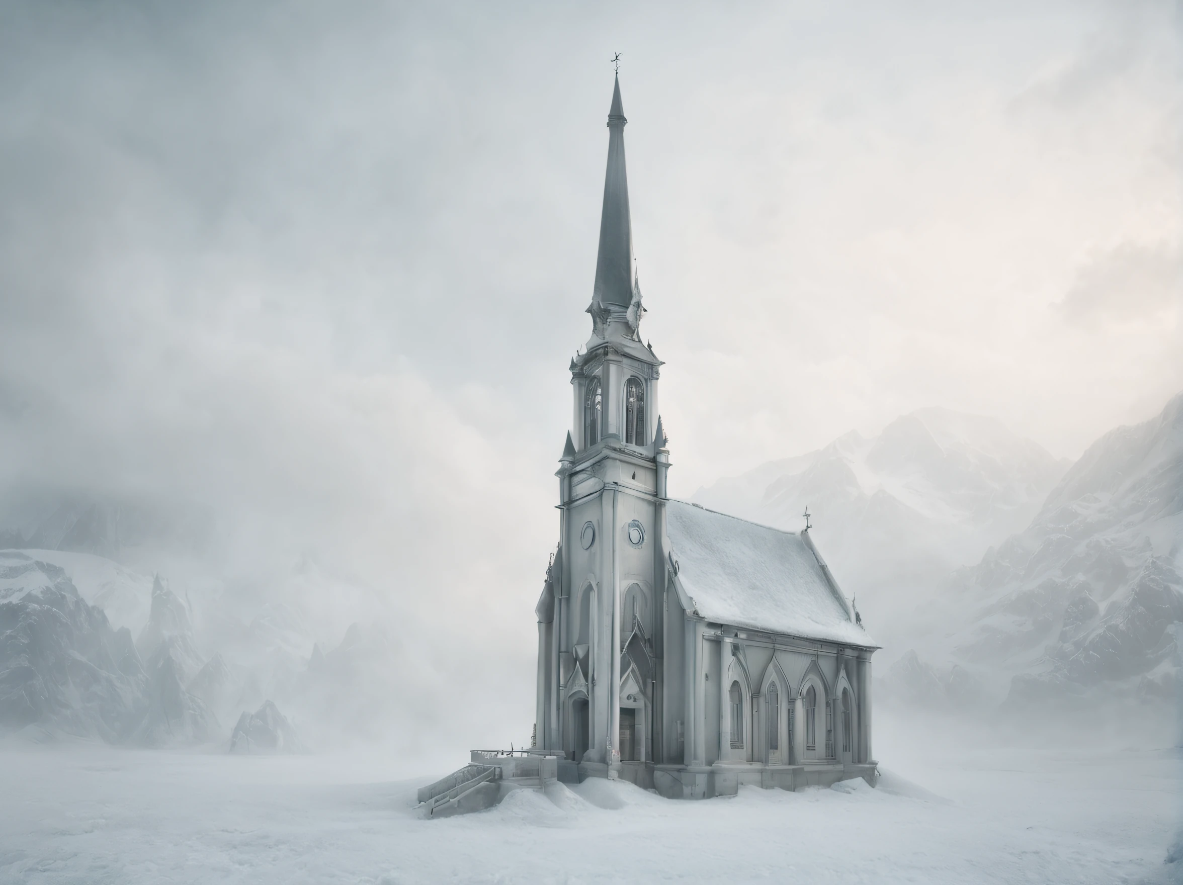 Arcos major style, StunningNaturalViews, chies，，Cute kawaii ethereal glacier ice theme winter fashion, 奈良美智、Ray Caesar、Liuye Design, magical scenic misty foggy snowy mountain forest environment ❄️🌨️⭐️🌟✨