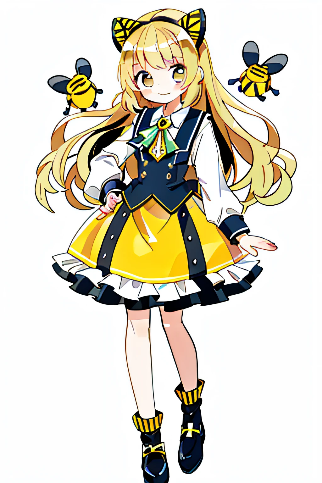 girl dressed as a bee, Solo, White background