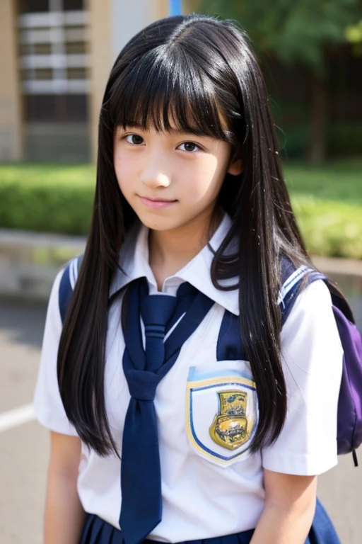 Arabian Asian woman in uniform posing for a photo, Japanese girls uniform, japanese , wearing japanese , seifuku, beautiful anime high high school girl, Wearing uniform, Cute high school girl, wearing , a Surreal , realistic high school girl, kimi takemura, high school girl, Surreal