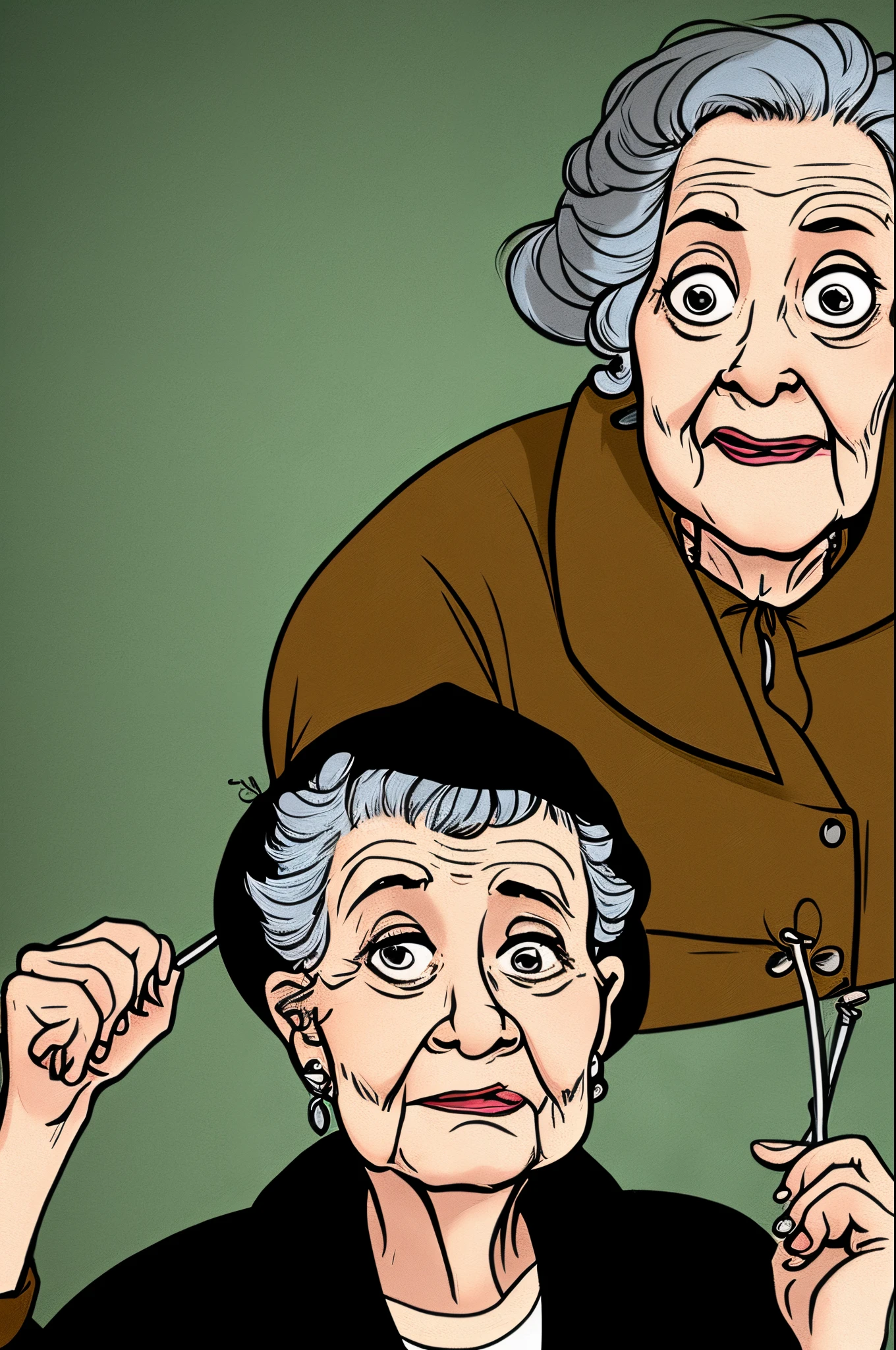 Oregano old lady cartoon