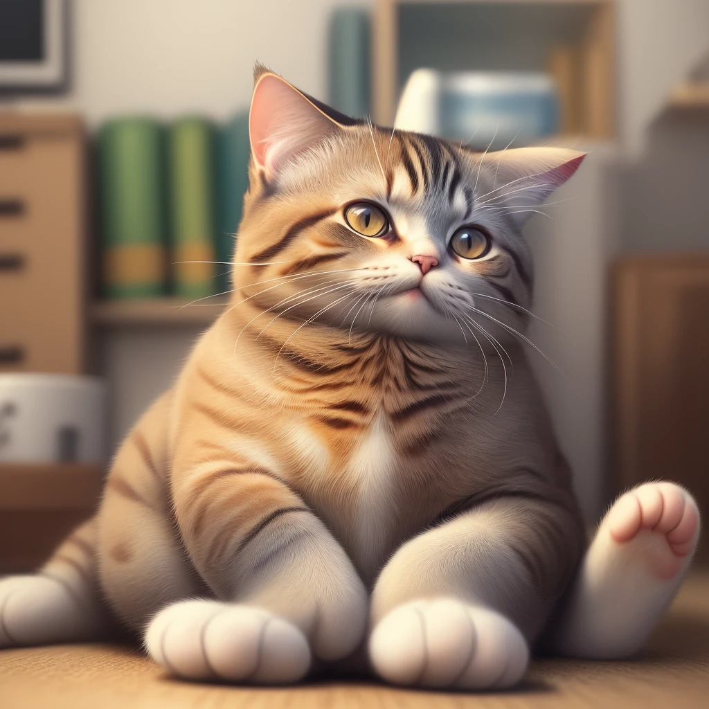 Generate an image of a fat cat