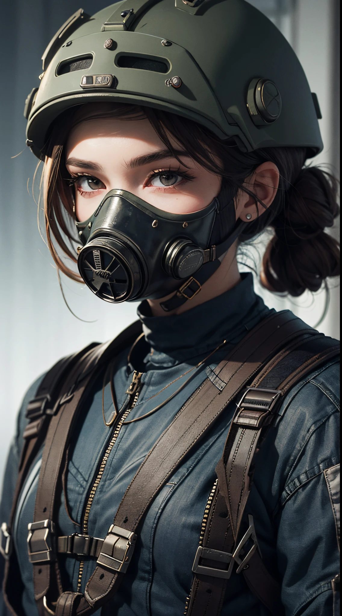 gas mask, UHD, retina, masterpiece, ccurate, anatomically correct, textured skin, super detail, high details, high quality, best quality, highres, 1080P, HD, 4K, 8k, 16k