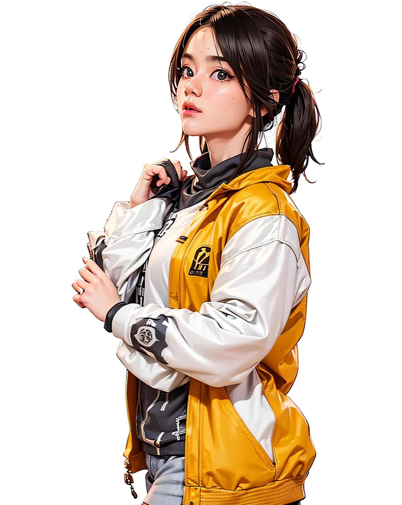 (RAW Photo, Best Quality), (Realistic: 1.3), Highly Detailed, Masterpiece, Hyperdetail, Illustration, 1 Girl, 23 years old chinese woman figure, full_body, HDR (High Dynamic Range), Ray Tracing, NVIDIA RTX, Super-Resolution, Unreal 5, Subsurface Scattering, PBR Textures, Post-processing, Anisotropic Filtering, Depth of Field, Maximum Sharpness and Clarity, Multi-layer Textures, Albedo and Highlight Maps, Surface Shading, Precise simulation of light-material interactions, perfect proportions, Octane Render, bi-color light, large aperture, low ISO, white balance, rule of thirds, 8K RAW, finger detailing, refined facial features, focus on the face, ((no extra limbs)), Dynamic Angle, World Mastery Theater, Best Quality, Extremely Detailed CG Unified 8k Wallpaper, Breathtaking, Cinematic Light, lens_flare, beautiful Eyes, symmetrical eyes, Kayes