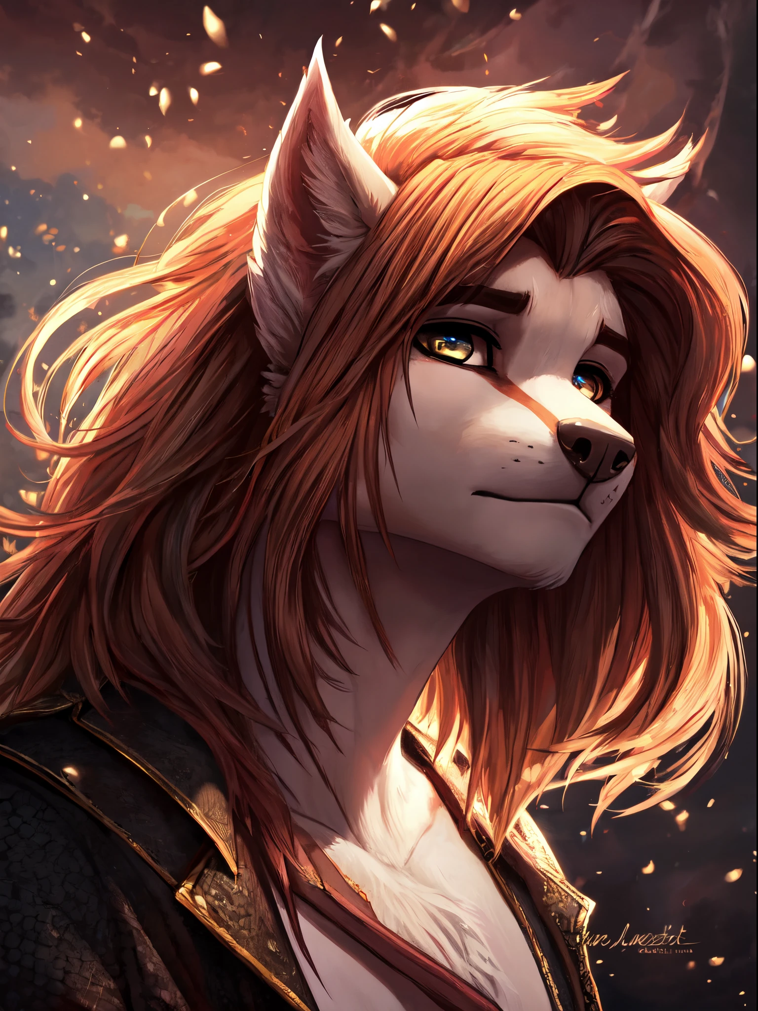 8k . 4k , Meisterwerk , Much details , beautiful , Ultra Sharp , Furry , Fursona Gay , Fur , masculine , sexy , traumhafte landschaft , have fun , Pride , dynamisches Licht ,emotional,expressive eyes,flowing hair