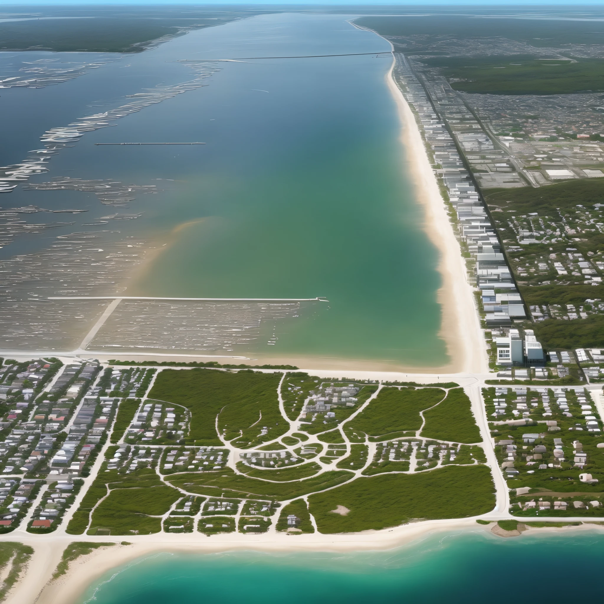 Can you create a small beach town in the florida east coast. The town includes a marina, beach houses, beach condos, a strip of road separating the beach area from the town. the marina is inside of a river that run into the ocean near the beach houses. along the strip, different neighborhoods branch out. there is a elementary and middle school in the town. In addition the high school is on the outside of the town. the history is the town is a small beach town with little history. named river crest shores less than 15 thousand people live in the town. Can you make it realistic. with with a small downtown and a main road