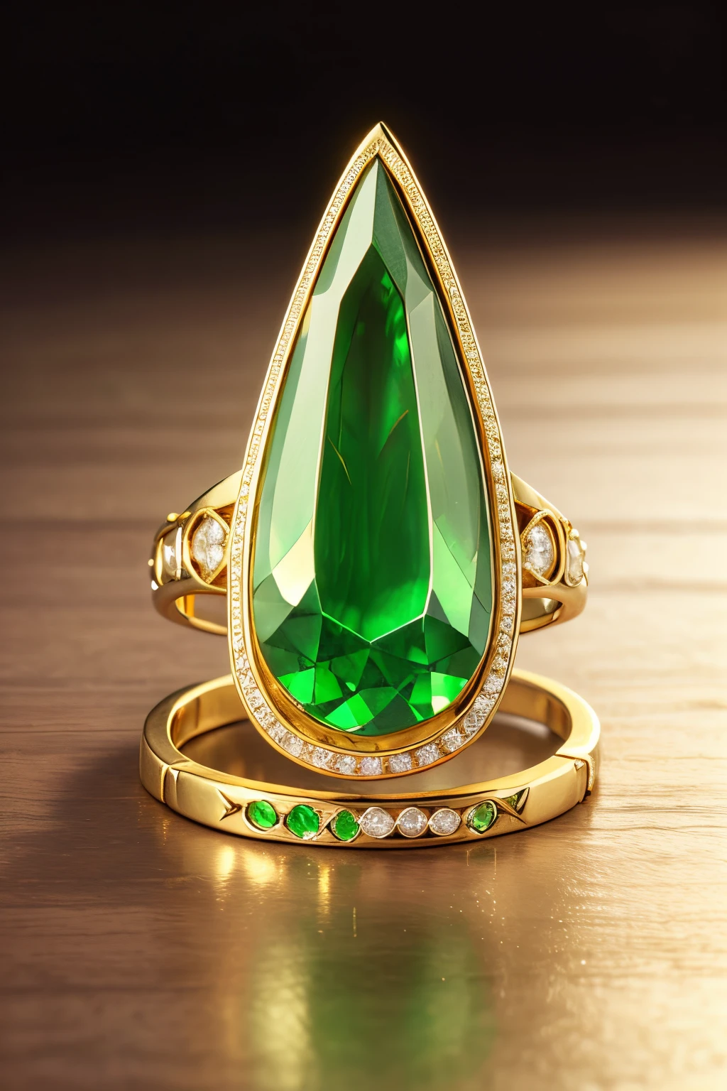 gold bracelet with emeralds and diamonds