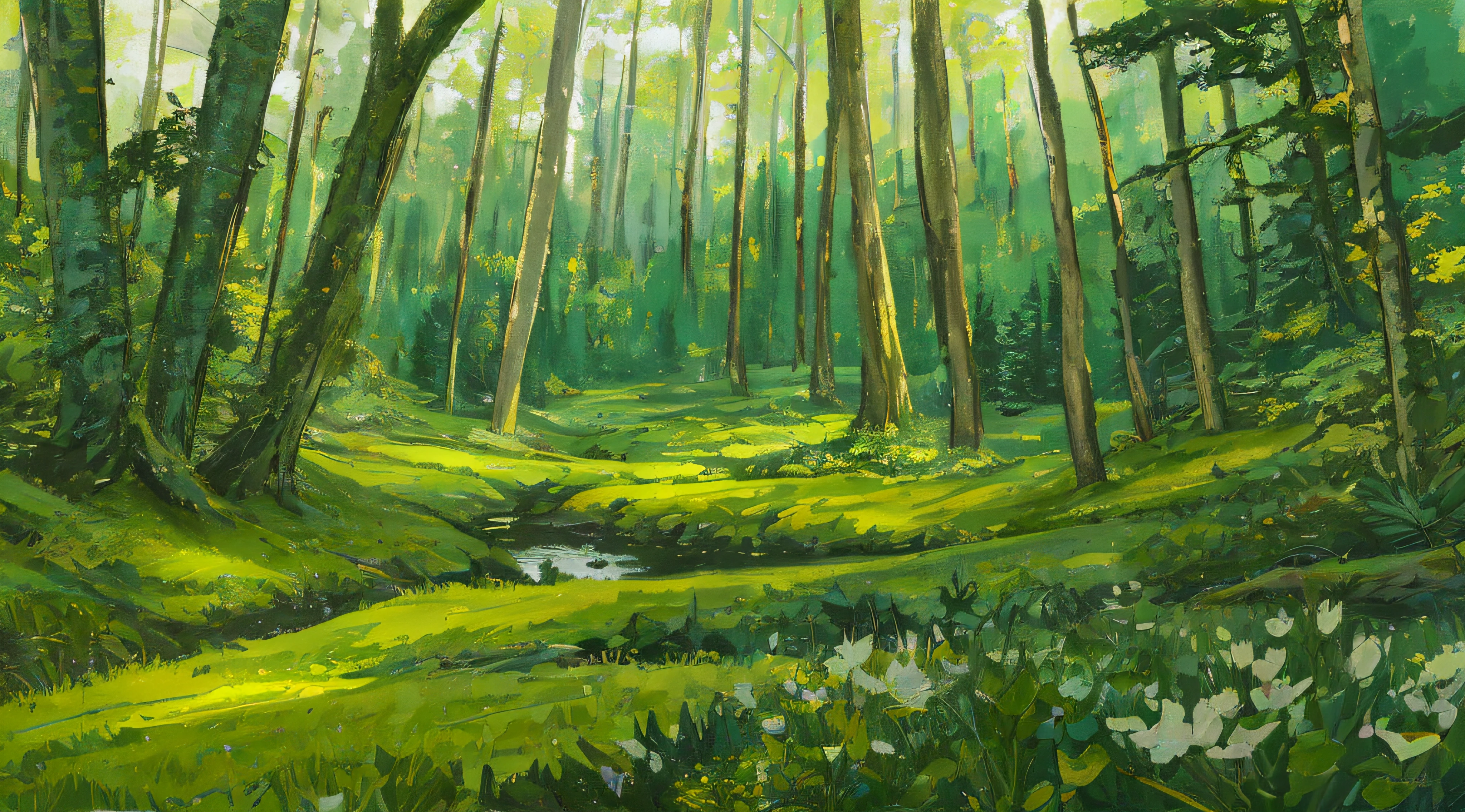 landscape, forests, hills