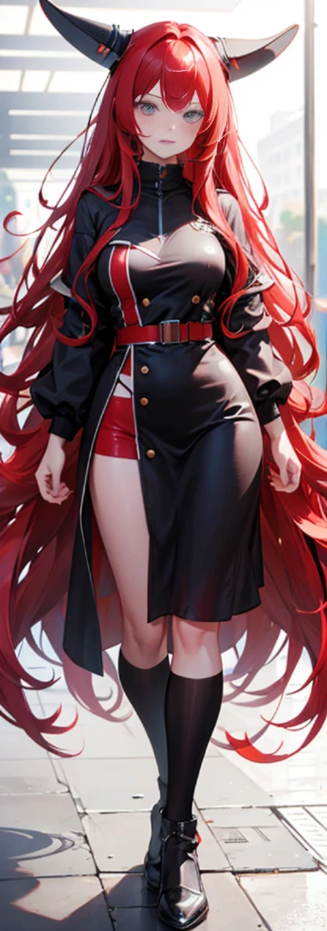 Red long-haired,fully body photo,Nice face