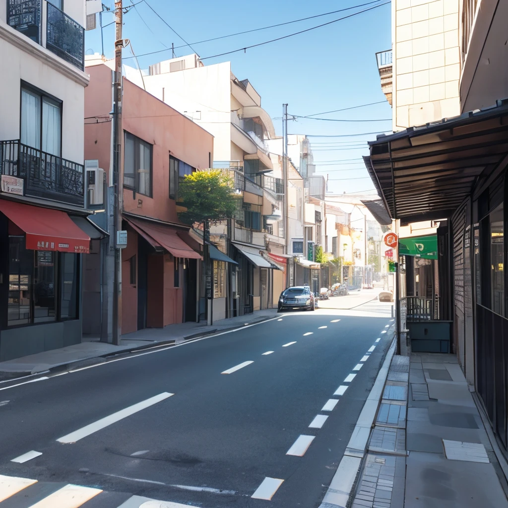 2.5D grid，streetview，Sunny during the day，