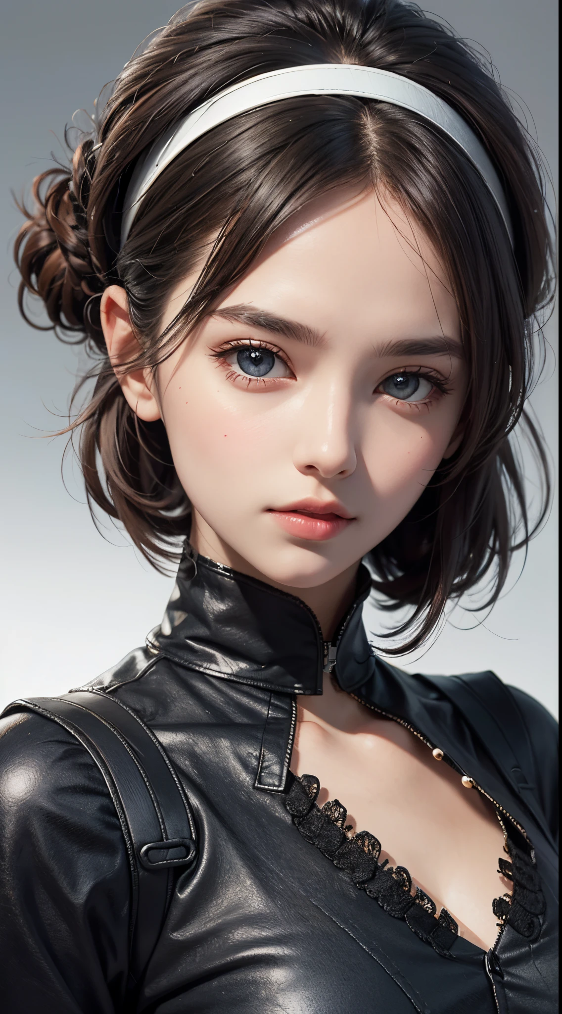 sparkling eyes, white hairband, UHD, retina, masterpiece, ccurate, anatomically correct, textured skin, super detail, high details, high quality, best quality, highres, 1080P, HD, 4K, 8k, 16k