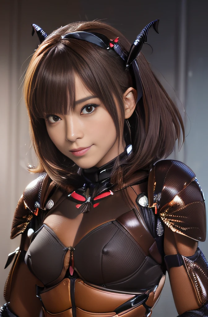 (high resolution,masterpiece,best quality,extremely detailed CG, anime, official art:1.4), realistic, photo, amazing fine details, all intricate, gloss and shiny,awesome many layers, 8k wall paper, 3d, sketch, kawaii, illustration,( solo:1.4), perfect female proportion,villainess, (fusion of dark brown cockroach and lady:1.4), (brown cockroach form lady:1.2), (brown cockroach lady:1.2), (fusion:1.2), (solo:1.4), (evil smile:1.2), muscular, abs, (cockroach brown exoskeleton bio insect suit:1.4), (cockroach brown exoskeleton bio insect armor:1.2), (brown transparency cockroach wing:1.4), (brown cockroach antennae:1.3),