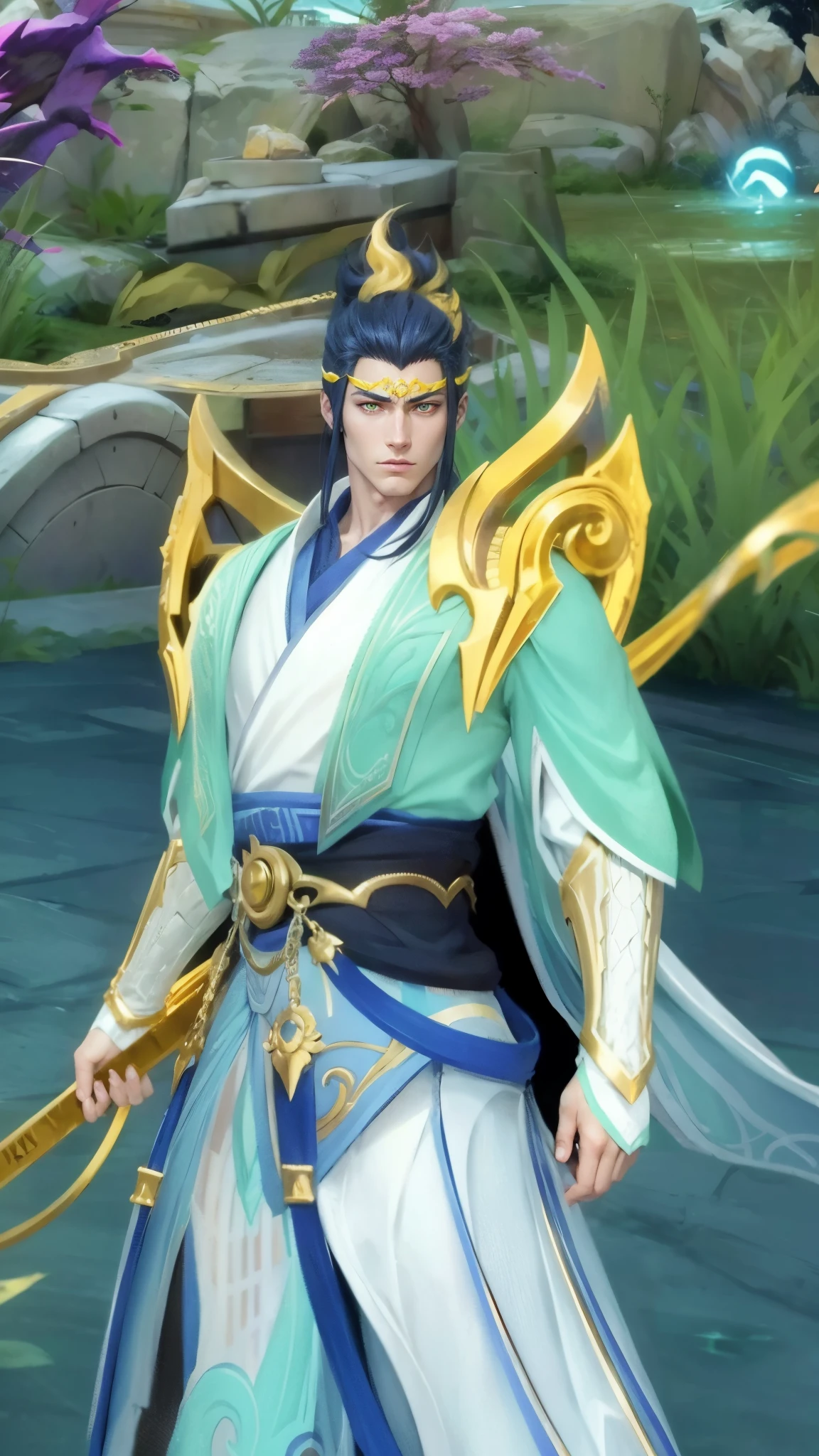 Anime villain, realistic, 1 boy, cool, heandsome, 8k quality, yellow eyes