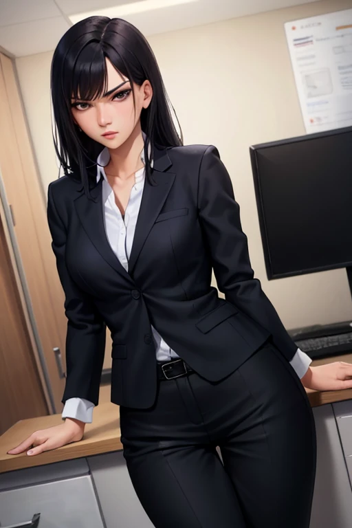 high resolution, photorealistic, hyperrealism, ultra sharpness, detailed eyes, best light, BREAK, 1girl, japanese, idol, kawaii, 18yo, silk skin, (black_business_skirt_suit, black jacket, black pencil skirt, white shirt:1.3), (office:1.4), BREAK, looking at viewer, (nsfw:1.5), (sex with multiple men:1.5), (gangbang:1.7), vaginal, penis in pussy, testicles, pov