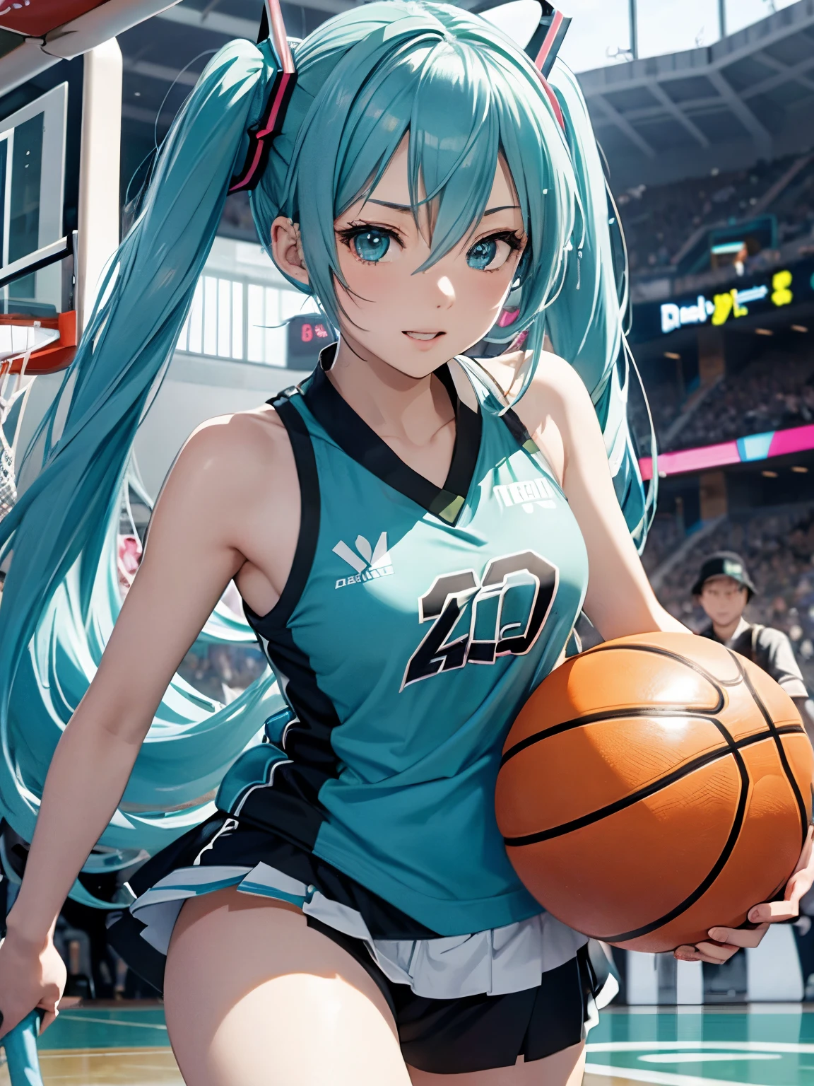 miku hatsune,SLUMDUNK,Beautiful breasts,basketball